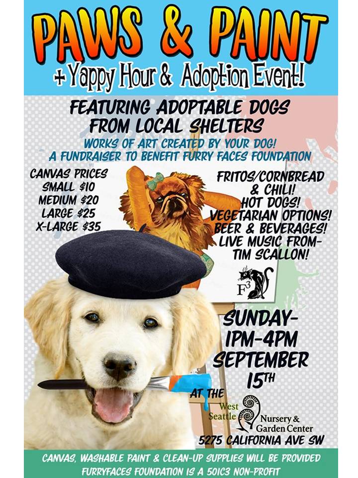 Paws & Paint Yappy Hour and Dog Adoption event set for Sept. 15